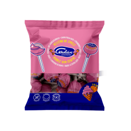 Sucette fraise et crème avec chewing-gum 15,5 g Cerdán Caramelos - Distribución Mayorista