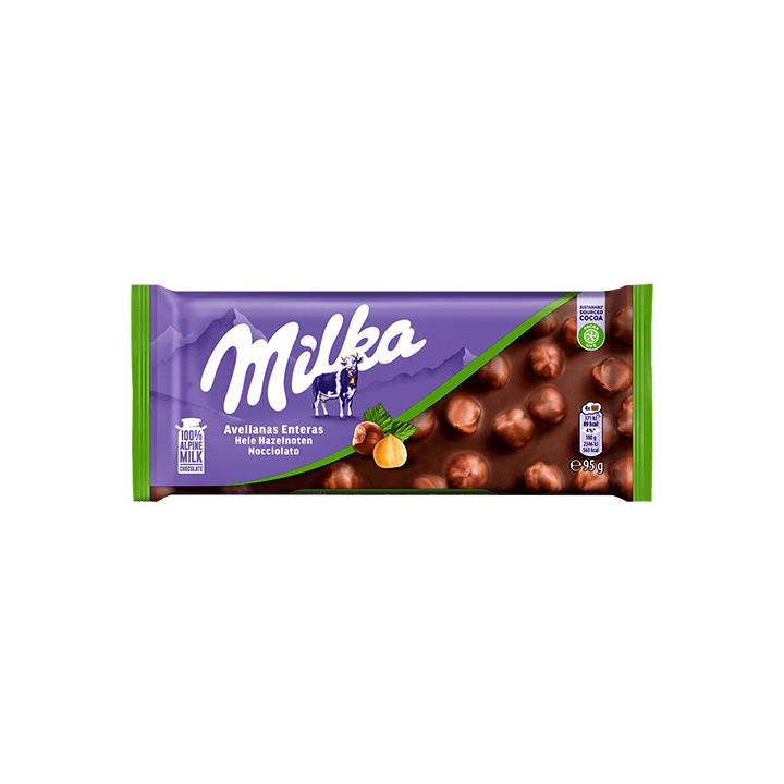 Milka Avellanas Enteras 95g - Distribución Mayorista