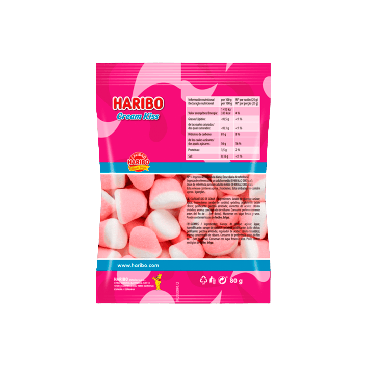 Haribo Cream Kiss 80 g | Distribución Mayorista