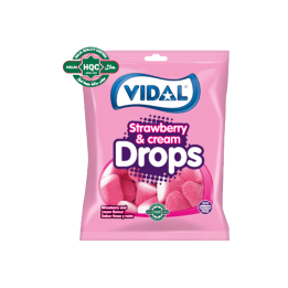 Strawberry & Cream Drops 90 g Vidal | Distribución Mayorista