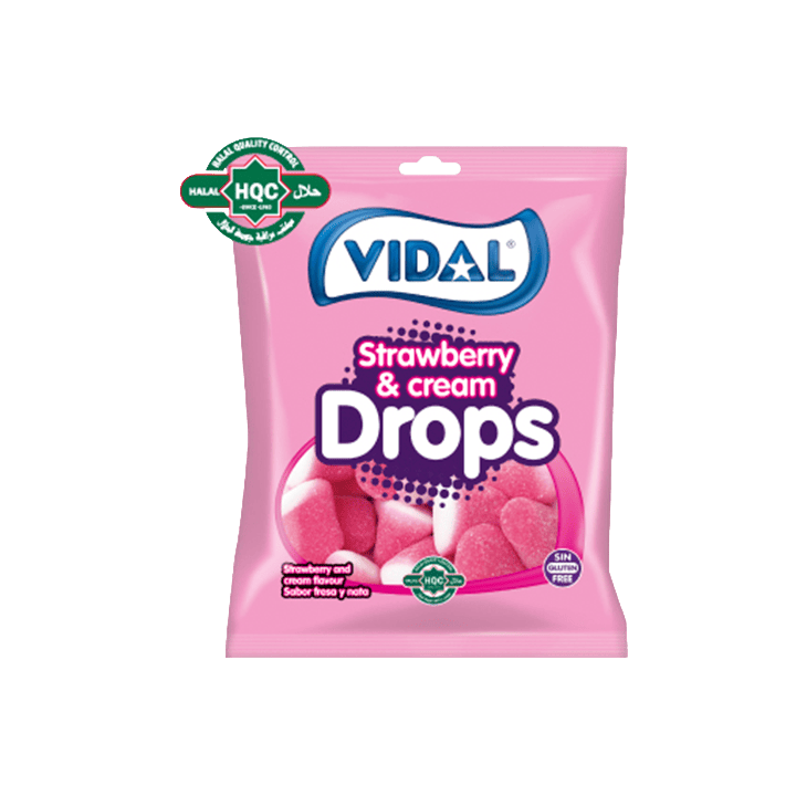 Strawberry & Cream Drops 90 g Vidal | Distribución Mayorista