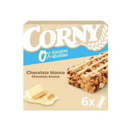 Barrita Chocolate Blanco 0% Azúcares Añadidos 6 x 20 g Corny | Distribución Mayorista