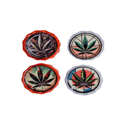 Grinder Feuille 4.5 cm Rasta 2 Parties | Distribución Mayorista