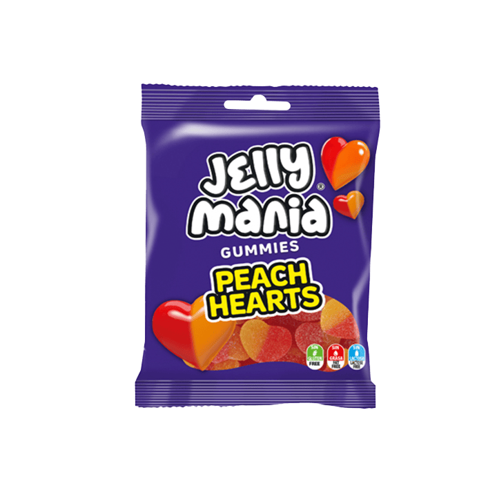 Jelly Mania Peach Hearts Halal 100 g Jake | Distribución Mayorista