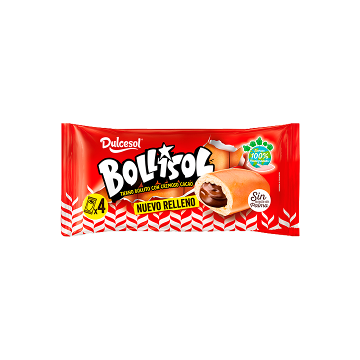 Bollisol Relleno de Chocolate 60g Dulcesol - Distribución Mayorista