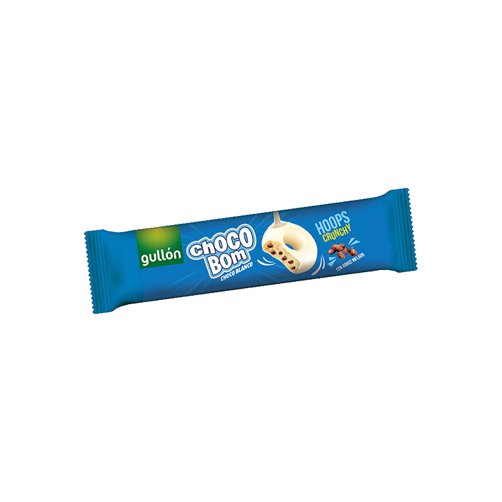 Chocobom Hoops Blanco 128g Gullón - Distribución Mayorista