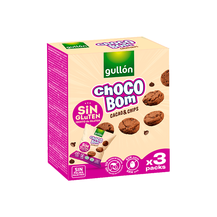 Chocobom Mini Cacao S/G 3 x 40 g Gullón | Distribución Mayorista