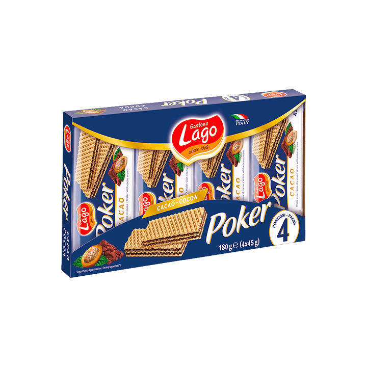 Poker Cacao 4x45g Gastone Lago - Distribución Mayorista