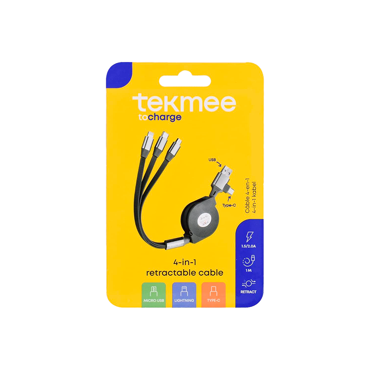 Tekmee 3-in-1 intrekbare kabel - Distribución Mayorista