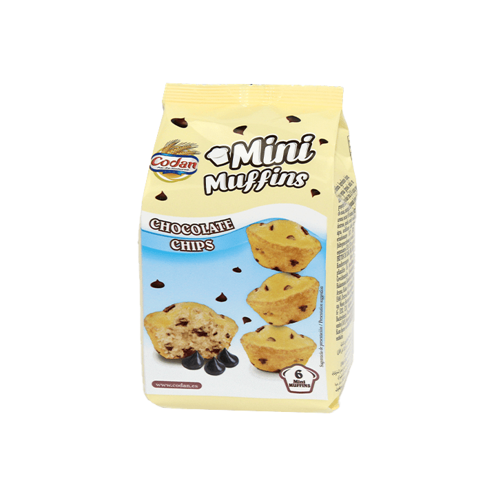 Mini Muffins Chips Chocolate 70g Codan - Distribución Mayorista