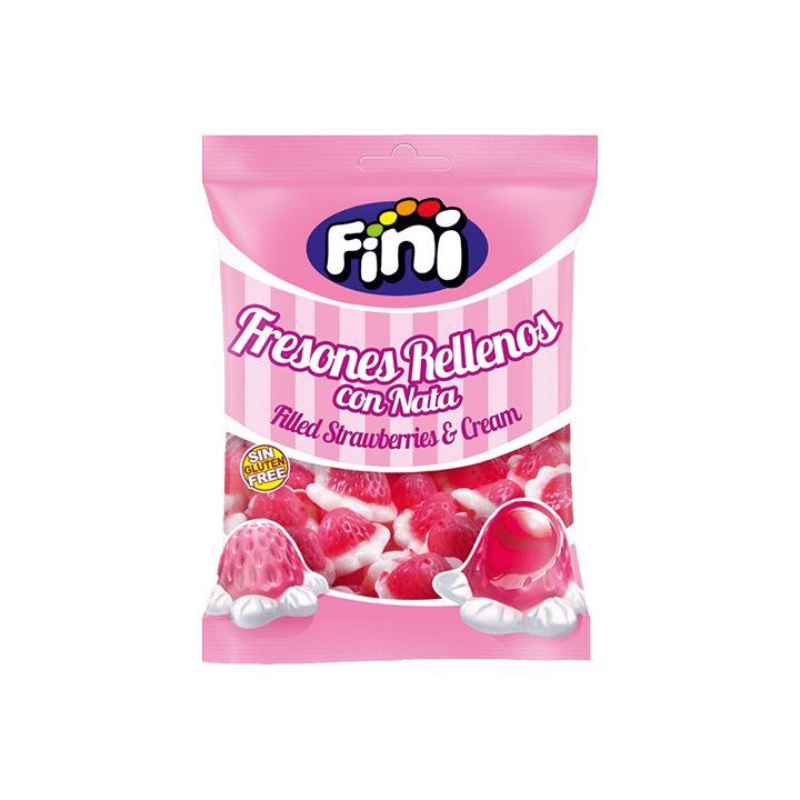 Fresones Rellenos con Nata 90g Fini-Distribución Mayorista