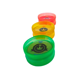 Grinder Acrílico Redondo 2 Partes 3cm Hoja Maria Rasta-Distribución Mayorista