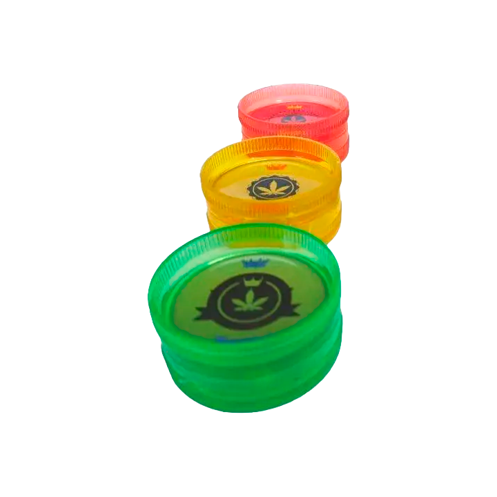 Grinder Acrílico Redondo 2 Partes 3cm Hoja Maria Rasta-Distribución Mayorista