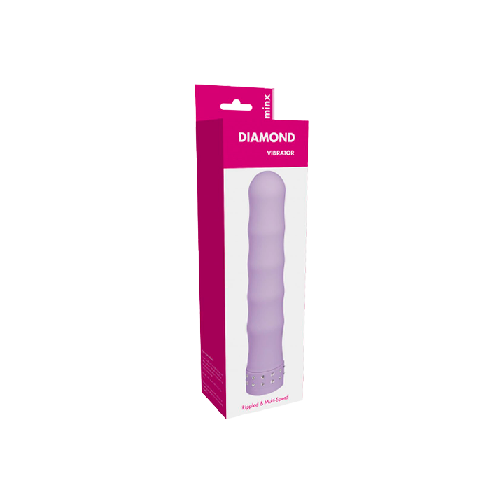 Vibrador Diamond Violeta 18cm-Distribución Mayorista