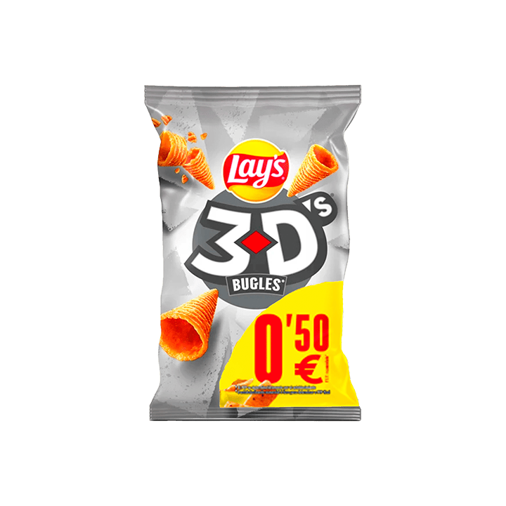 Bugles 3D's Gemarkeerd €0,50 28 g | Distribución Mayorista