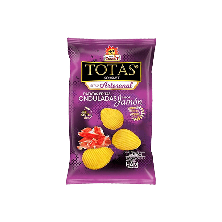 Totas Gourmet Onduladas Jamón 30g Tosfrit-Distribución Mayorista