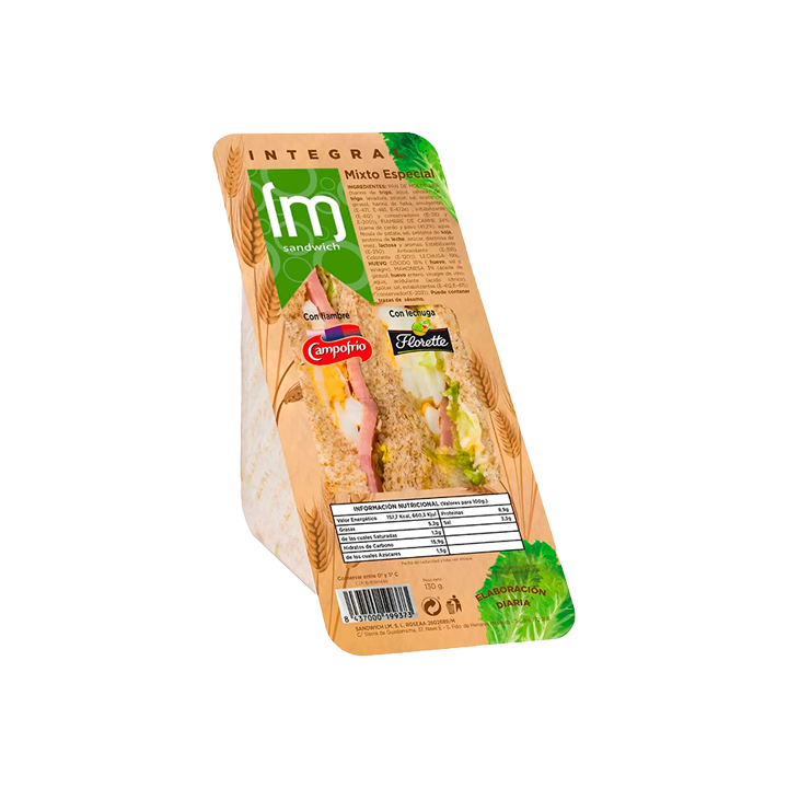 Sandwich Integral Mixto Especial 130g - Distribución Mayorista