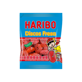 Gominolas Discos de Fresa 80g Haribo-Distribución Mayorista