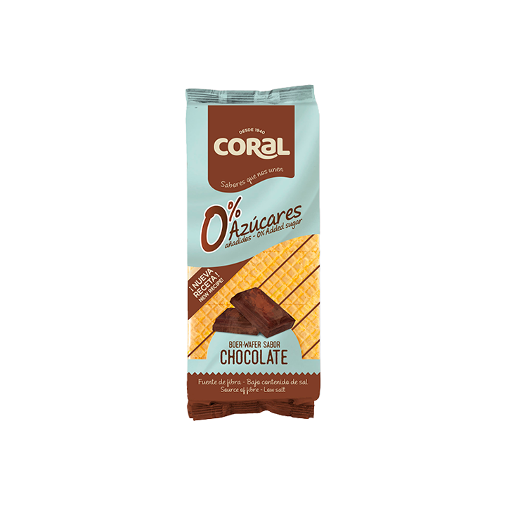 Boer-Wafer 0% Chocolate 150g Coral - Distribución Mayorista