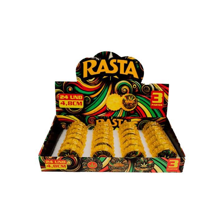 Psychedelische Grinder 3-delig 4,8 cm Rasta - Distribución Mayorista