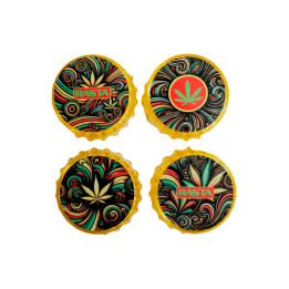 Grinder Psychodelic 3 Teile 4.8cm Rasta - Distribución Mayorista