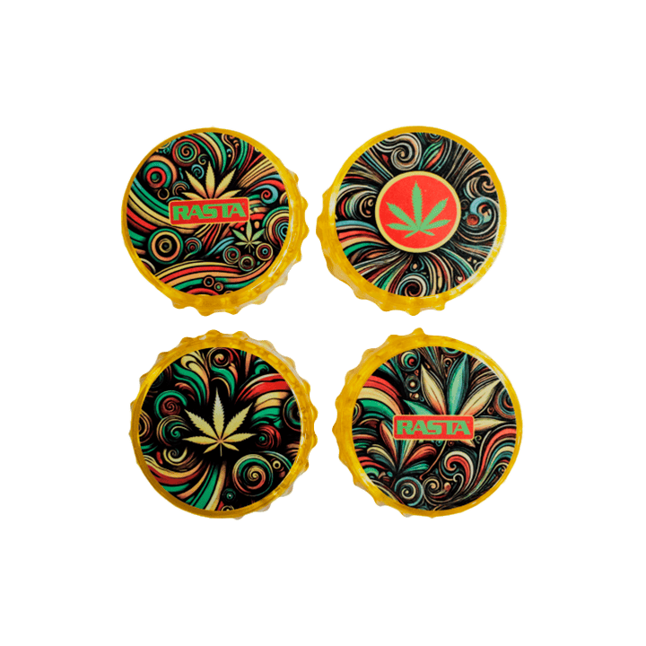 Grinder Psychodelic 3 Teile 4.8cm Rasta - Distribución Mayorista