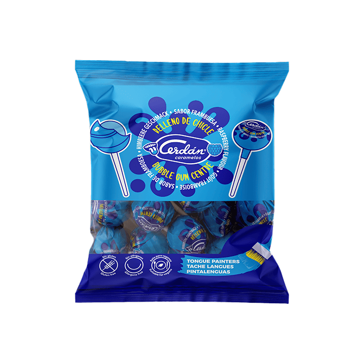 Chupa frambuesa chicle 15,5g Cerdán Caramelos - Distribución Mayorista